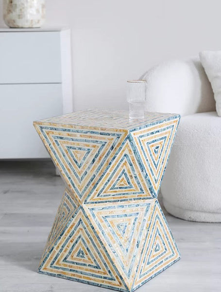 Contemporary Small Sofa Side Table, Shell Small Side Table, Unique Small End Table, Portable Casual Side Table, Creative Coffee Table-HomePaintingDecor