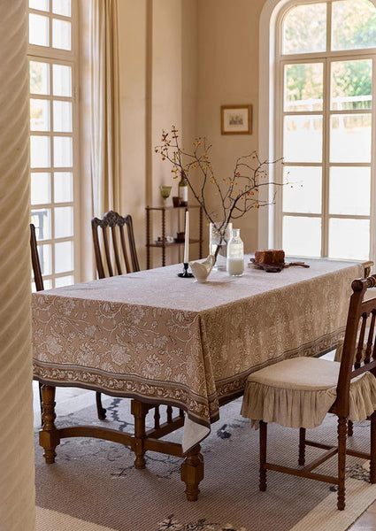 Farmhouse Table Cloth, Extra Large Rectangular Table Covers for Kitchen, Dining Room Flower Table Cloths, Square Tablecloth for Round Table-HomePaintingDecor
