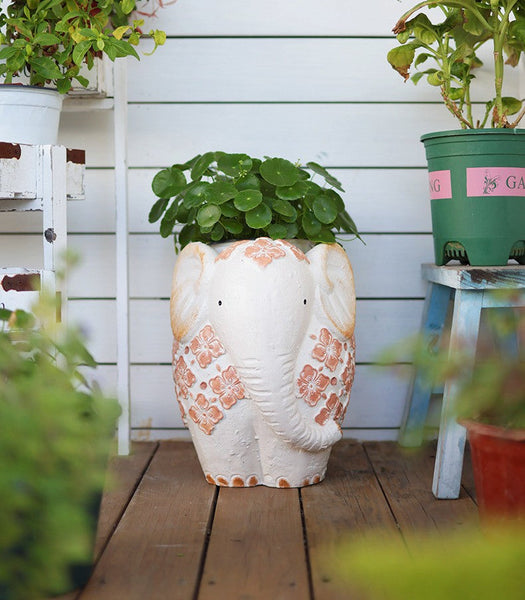 Villa Outdoor Garden Flower Pots, Oversized Modern Garden Flower Pot, Extra Large Elephant Garden Flowerpots, Animal Statue for Garden Ornaments, Resin Statue for Garden