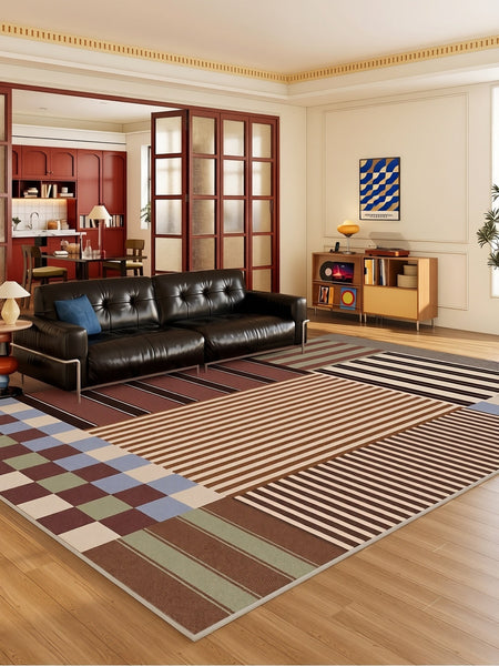 Washable Modern Rugs for Living Room, Contemporary Modern Rugs Next to Bed, Contemporary Geometric Rugs for Living Room-HomePaintingDecor