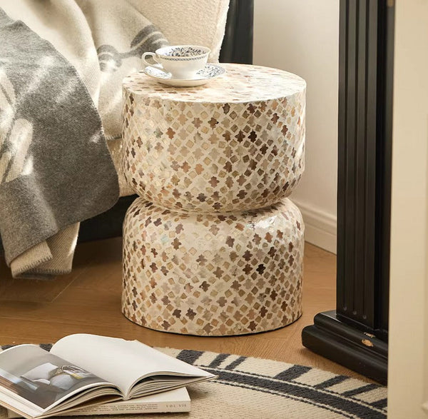 Modern Side Table, Contemporary Bedside Table, Bedside Small Side Table, Elegant Small End Table, Creative Coffee Table, Contemporary Side Table, Portable Casual Side Table, Shell Small Sofa Side Table-HomePaintingDecor