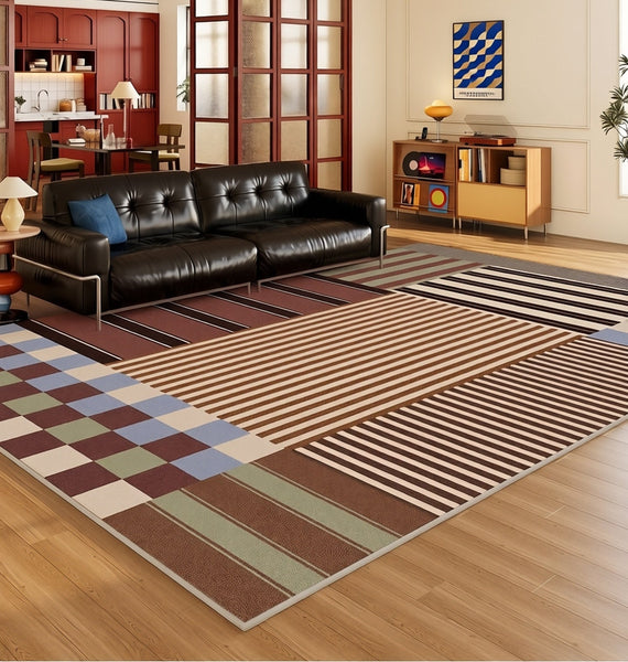 Washable Modern Rugs for Living Room, Contemporary Modern Rugs Next to Bed, Contemporary Geometric Rugs for Living Room-HomePaintingDecor