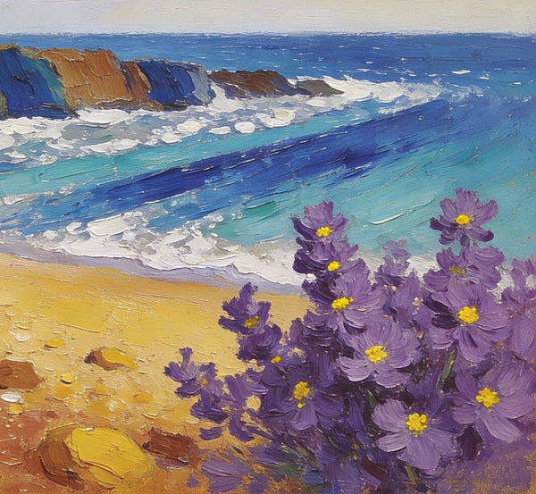 Small Wall Paintings, Seashore Beach Painting, Simple Painting Ideas, Landscape Canvas Paintings, On Canvas Small Paintings, Impasto Wall Art Paintings-HomePaintingDecor