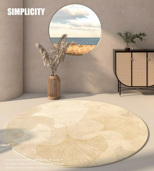 Entryway Round Rugs, Circular Modern Rugs under Coffee Table, Modern Round Rugs for Dining Room, Abstract Contemporary Round Rugs under Sofa-HomePaintingDecor