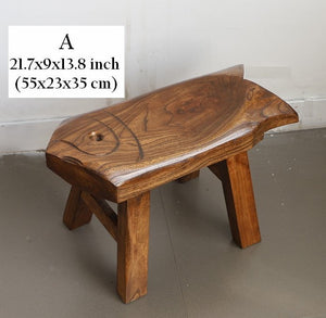Dining Table Stool, Handmade Vintage Old Elm Wood Stool, Solid Wood low Stool, Creative Shoe-changing Stool, Children's Wooden Stool, Sofa Stool-HomePaintingDecor