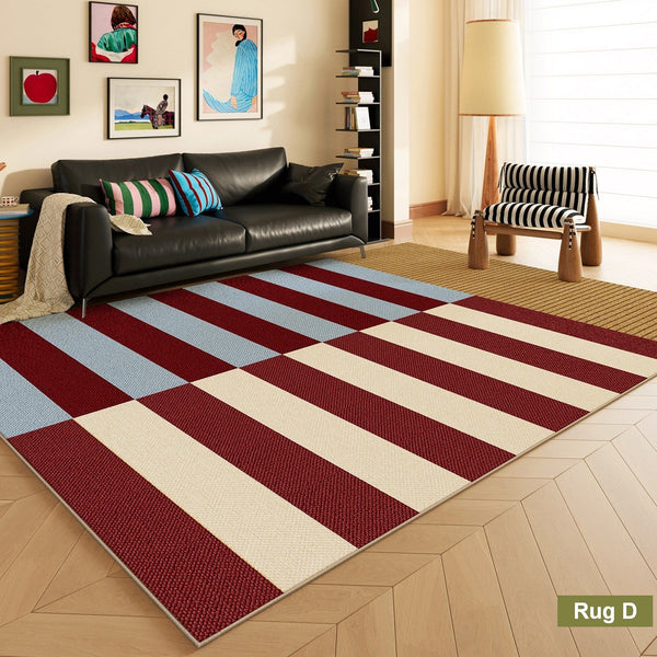 Mid Century Modern Rugs, Contemporary Modern Rugs for Bedroom, Colorful Absract Rugs for Living Room, Colorful Geometric Rugs for Dining Room-HomePaintingDecor