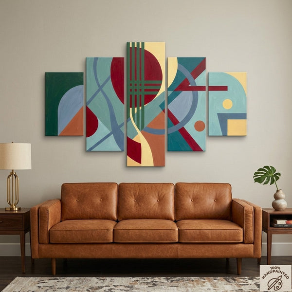 Geometric Modern Art, Hand Painted Acrylic Art, Contemporary Canvas Paintings, Colorful Abstract Paintings-HomePaintingDecor