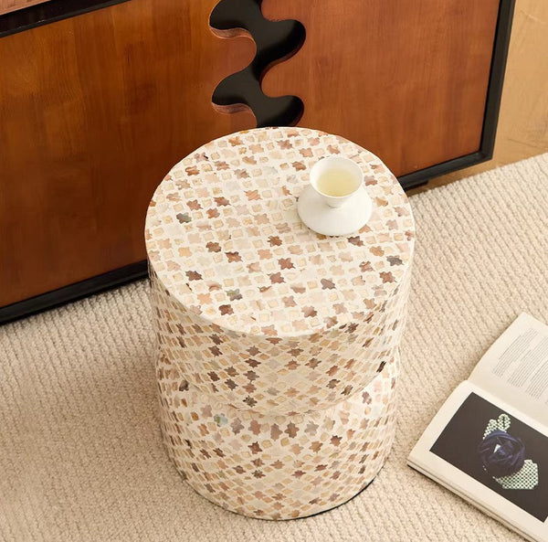 Elegant Small End Table, Modern Side Table, Contemporary Bedside Table, Bedside Small Side Table, Creative Coffee Table, Contemporary Side Table, Portable Casual Side Table, Shell Small Sofa Side Table-HomePaintingDecor