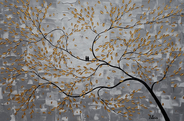 Large Art, Original Painting, Canvas Art, Abstract Painting, Abstract Art, Original Art, Wall Art, Canvas Painting, Love Birds Painting, Wedding Gift-HomePaintingDecor
