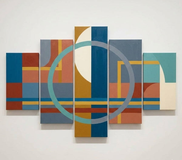 Bedroom Wall Art Paintings, Colorful Abstract Paintings, Geometric Modern Art, Hand Painted Acrylic Art-HomePaintingDecor