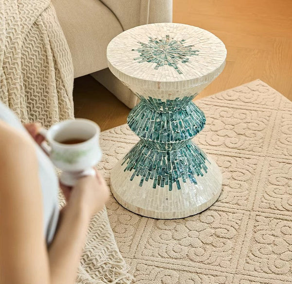 Modern Side Table, Shell Small Sofa Side Table, Contemporary Bedside Table, Bedside Small Side Table, Small End Table, Portable Casual Side Table, Creative Coffee Table, Contemporary Side Table-HomePaintingDecor