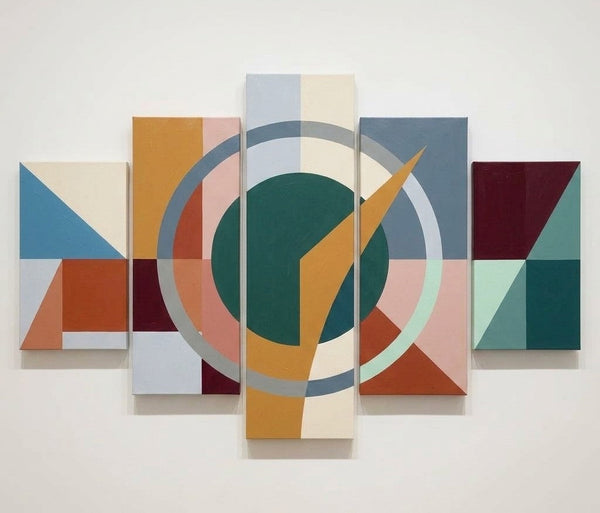 Living Room Wall Art Paintings, Geometric Modern Art, Hand Painted Acrylic Art, Colorful Abstract Paintings-HomePaintingDecor