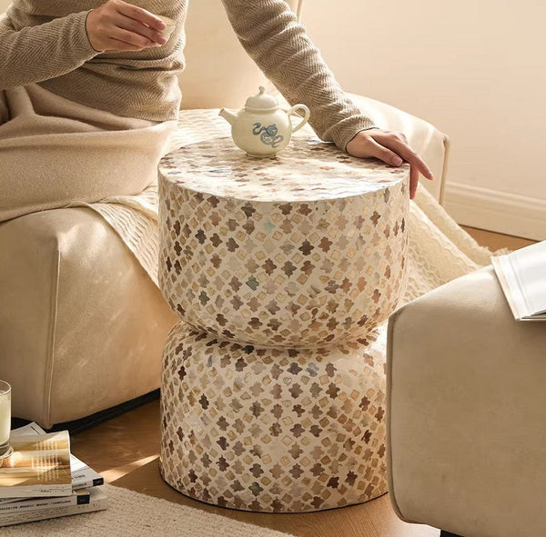 Modern Side Table, Contemporary Bedside Table, Bedside Small Side Table, Elegant Small End Table, Creative Coffee Table, Contemporary Side Table, Portable Casual Side Table, Shell Small Sofa Side Table-HomePaintingDecor