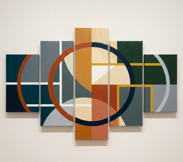 Hand Painted Acrylic Art, Living Room Wall Art Paintings, Geometric Modern Art, Colorful Abstract Paintings-HomePaintingDecor