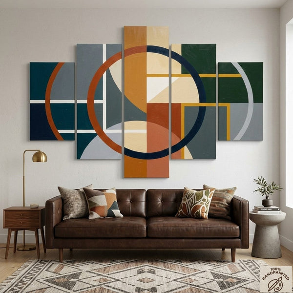 Hand Painted Acrylic Art, Living Room Wall Art Paintings, Geometric Modern Art, Colorful Abstract Paintings-HomePaintingDecor