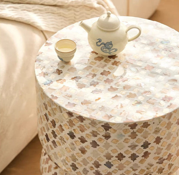 Modern Side Table, Contemporary Bedside Table, Bedside Small Side Table, Elegant Small End Table, Creative Coffee Table, Contemporary Side Table, Portable Casual Side Table, Shell Small Sofa Side Table-HomePaintingDecor