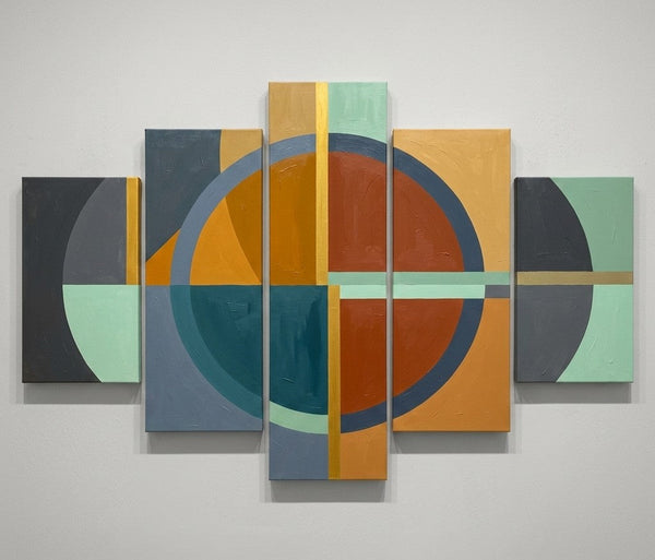 Bedroom Wall Art Paintings, Geometric Modern Art, Colorful Abstract Paintings, Hand Painted Acrylic Art-HomePaintingDecor