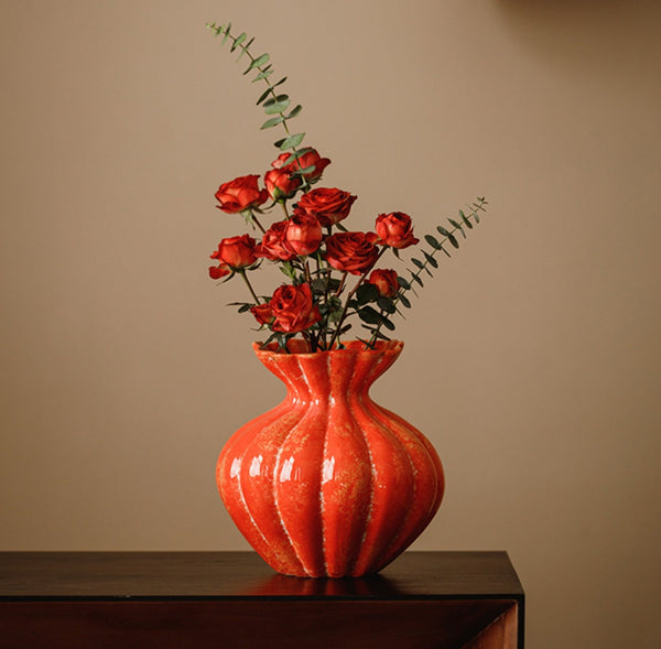 Handmade Water Holding Flower Vases, Porcelain Flower Vases, Modern Flower Vase Centerpiece on Table, Ceramic Bouquet Vases-HomePaintingDecor