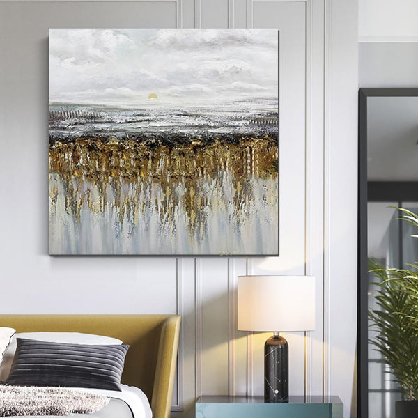 Heavy Texture Painting, Extra Large Paintings for Dining Room, Hand Painted Wall Art Painting, Modern Canvas Paintings for Living Room-HomePaintingDecor