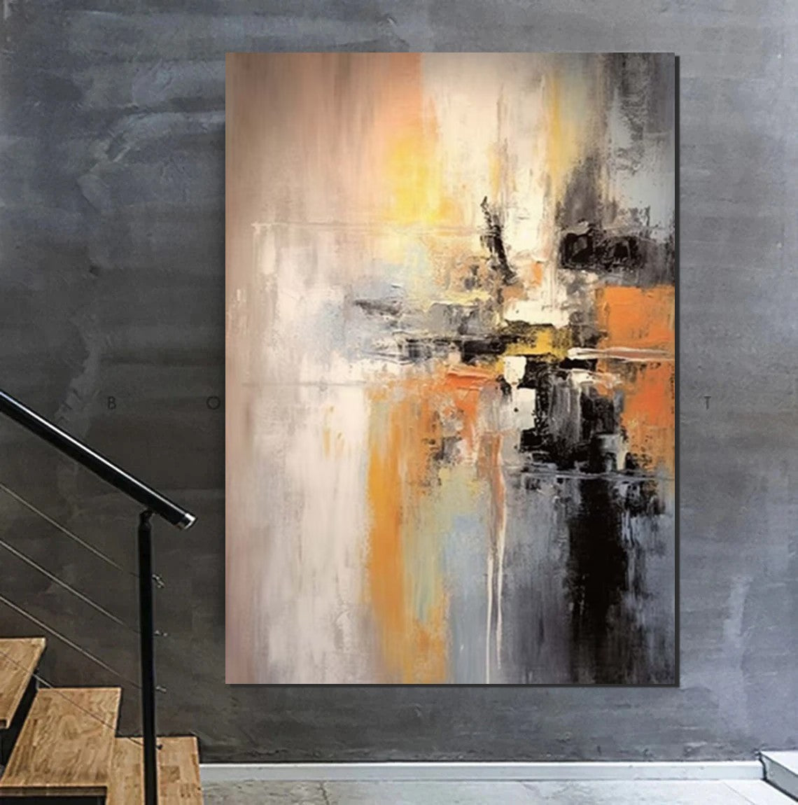 Heavy Texture Painting Bedroom Abstract Art, Extra Large Handmade Acrylic Canvas, Modern Wall Decor, Impasto Original, Textured Palette Knife, Thick Paint Strokes, 3D Effect, Contemporary Statement Piece