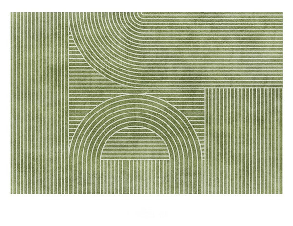 Dining Room Modern Rugs, Modern Living Room Rugs, Green Thick Soft Modern Rugs for Living Room, Contemporary Rugs for Bedroom-HomePaintingDecor