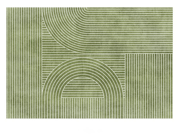 Modern Living Room Rugs, Green Thick Soft Modern Rugs for Living Room, Dining Room Modern Rugs, Contemporary Rugs for Bedroom-HomePaintingDecor