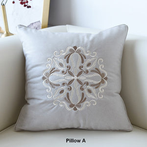 Modern Sofa Pillows, Flower Pattern Decorative Throw Pillows, Contemporary Throw Pillows, Large Decorative Pillows for Living Room-HomePaintingDecor