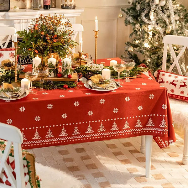 Christmas Edelweiss Table Covers, Square Tablecloth for Kitchen, Extra Large Modern Rectangular Tablecloth for Dining Room Table, Large Tablecloth for Round Table-HomePaintingDecor