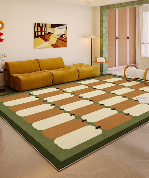 Abstract Modern Rugs for Bedroom, Contemporary Modern Rugs for Living Room, Geometric Area Rugs for Bedroom, Colorful Modern Rugs-HomePaintingDecor