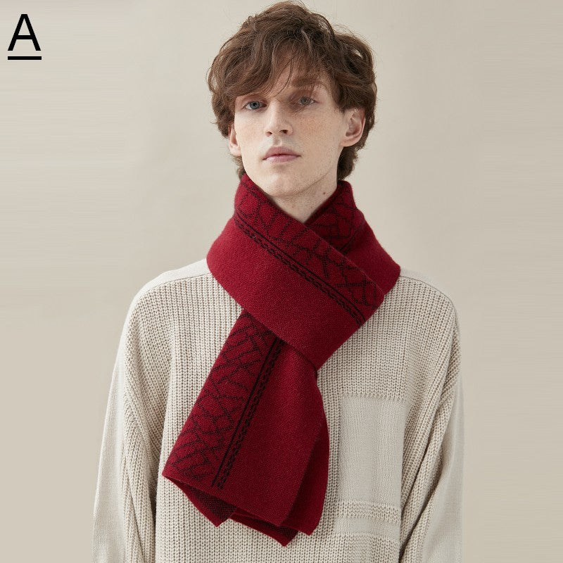 Thick Wool Scarf, Modern Fashion Scarf, Formal Men Scarf Styles, Casual Scarf Men, Men's Winter Scarf, Men's Wool Scarf Winter, Business Wool Scarf for Gentleman-HomePaintingDecor