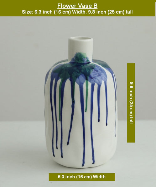 Handmade Water Holding Flower Vases, Modern Ceramic Flower Vases, Porcelain Bud Vases, Small Flower Vases on Table-HomePaintingDecor