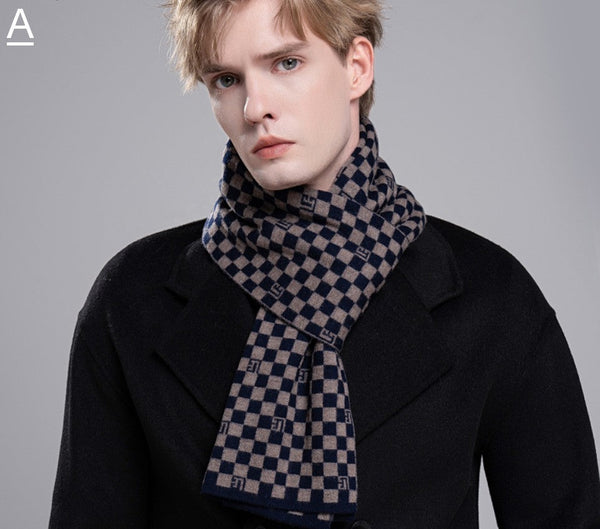 Business Formal Men Scarf Styles, Men's Winter Scarf, Wool Scarf for Gentleman, Thick Wool Scarf, Casual Scarf Men, Men's Wool Scarf Winter, Fashion Scarf-HomePaintingDecor
