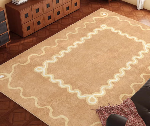 Large Modern Rugs for Living Room, Bedroom Modern Rugs, Dining Room Geometric Modern Rugs, Cream Color Contemporary Modern Rugs-HomePaintingDecor