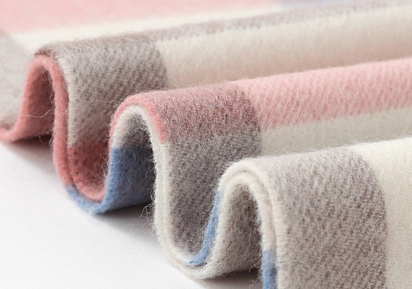 Large Wool Scarf, Soft Wool Scarf for Women, Checkered Fashion Scarf, Winter Shawl, Elegant Shawl, Warm Cape, Gifts for Her, Evening Wrap, Christmas Gift-HomePaintingDecor