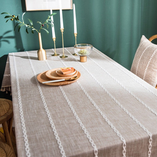Cotton and Linen Tablecloths, Kitchen Rectangular Table Covers, Rectangular Tablecloth for Oval Table, Farmhouse Table Cloths for Dining Room-HomePaintingDecor