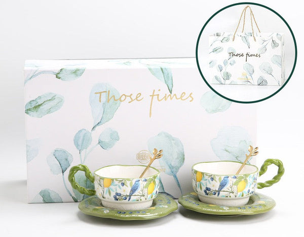 Ceramic Coffee Cups in Gift Box, British Afternoon Tea Cups Tea Cup and Saucer Set, Porcelain Tea Cup and Saucer Set-HomePaintingDecor