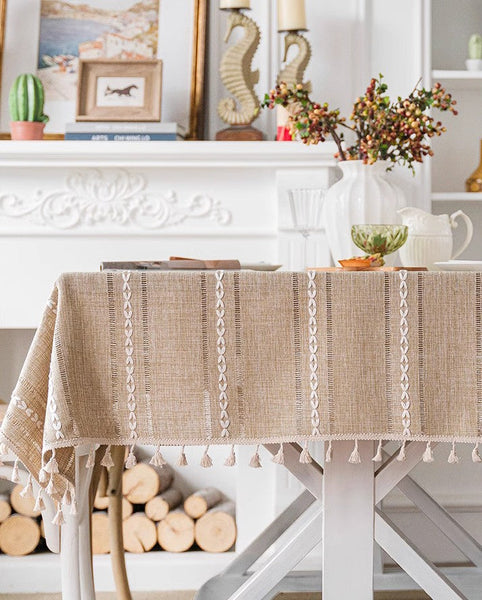 Extra Large Modern Rectangular Table Cloth for Dining Room Table, Linen Square Tablecloth for Kitchen, Large Table Covers for Sale-HomePaintingDecor