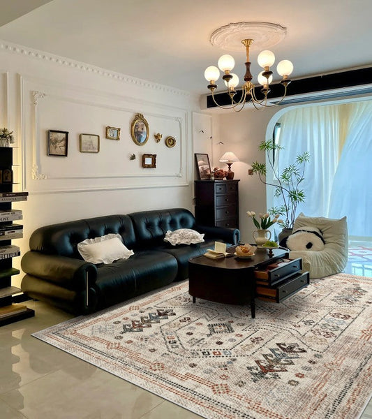 Modern Rugs for Living Room, Morocco Contemporary Rugs Next to Bed, Flower Pattern Contemporary Modern Rugs for Dining Room-HomePaintingDecor