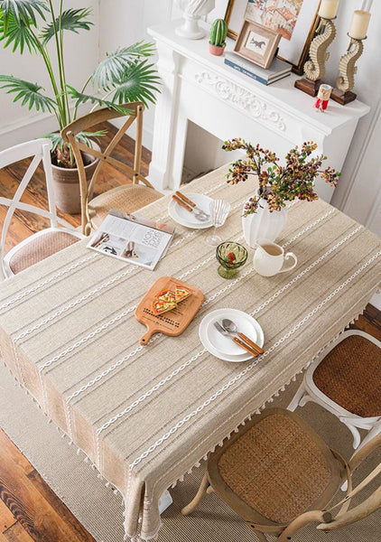Extra Large Modern Rectangular Table Cloth for Dining Room Table, Linen Square Tablecloth for Kitchen, Large Table Covers for Sale-HomePaintingDecor