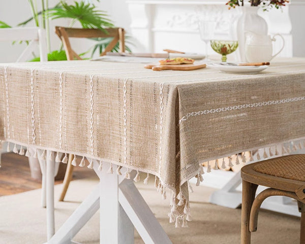 Extra Large Modern Rectangular Table Cloth for Dining Room Table, Linen Square Tablecloth for Kitchen, Large Table Covers for Sale-HomePaintingDecor