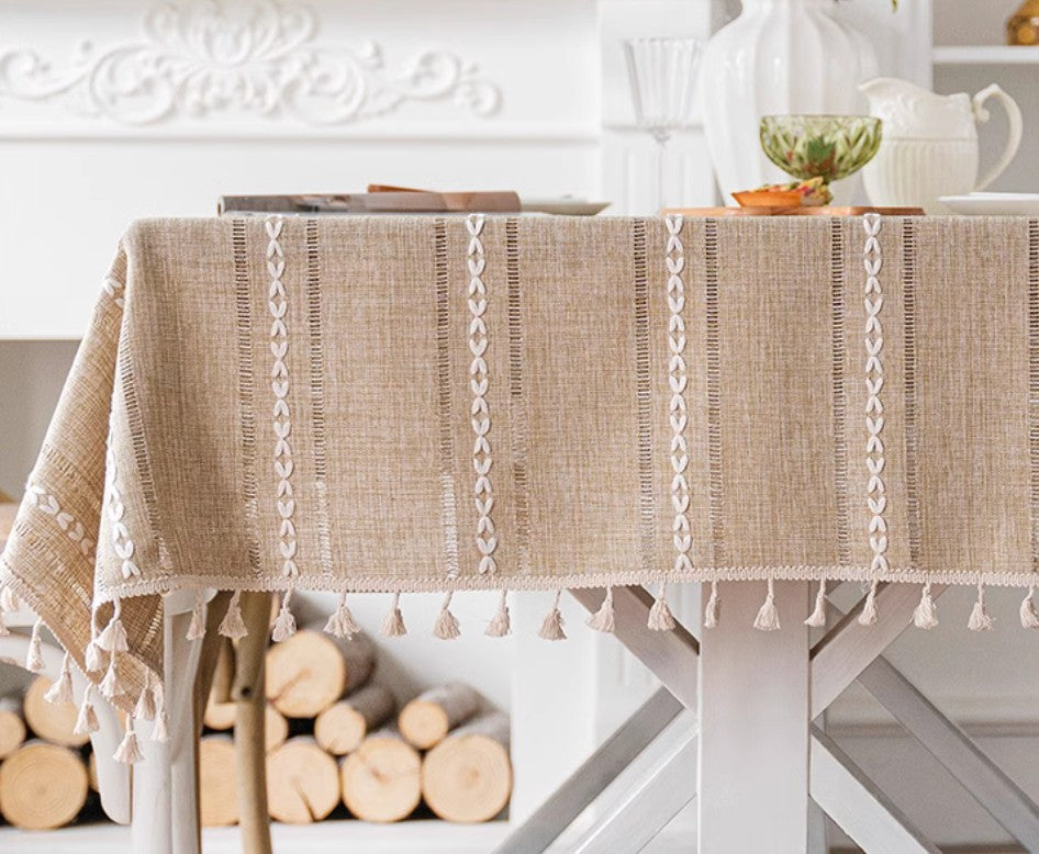 Extra Large Modern Rectangular Table Cloth for Dining Room Table, Linen Square Tablecloth for Kitchen, Large Table Covers for Sale-HomePaintingDecor