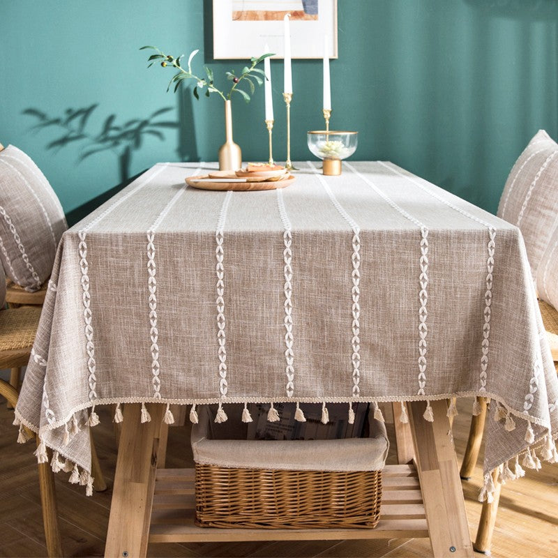 Cotton and Linen Tablecloths, Kitchen Rectangular Table Covers, Rectangular Tablecloth for Oval Table, Farmhouse Table Cloths for Dining Room-HomePaintingDecor