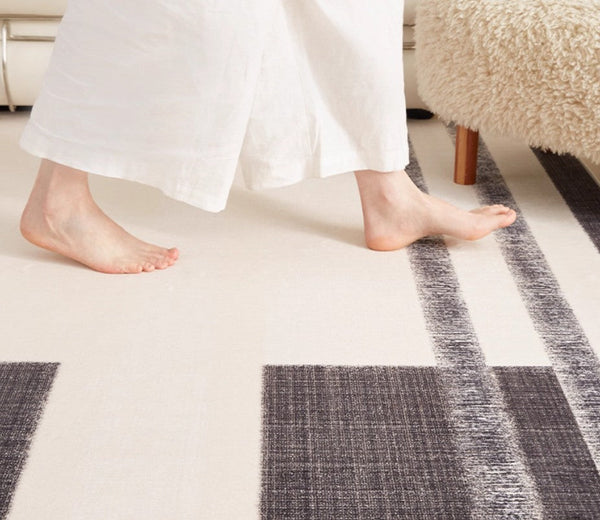 Abstract Area Rugs for Living Room, Geometric Contemporary Modern Rugs Next to Bed, Modern Carpets for Office, Modern Soft Rugs under Dining Room Table-HomePaintingDecor