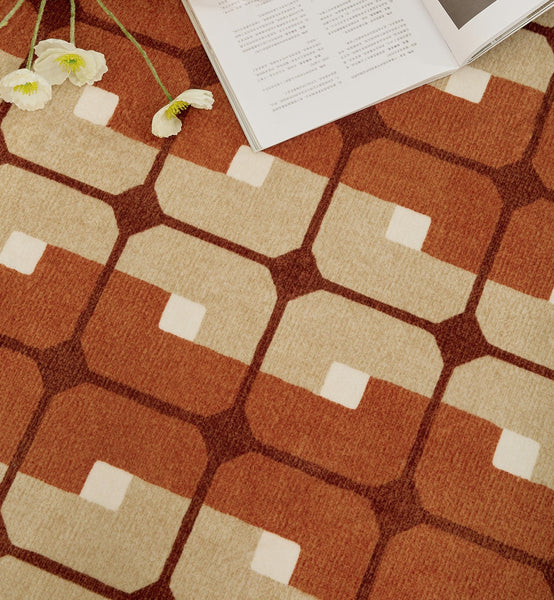 Abstract Contemporary Round Rugs, Modern Rugs under Coffee Table, Modern Rugs for Dining Room, Geometric Modern Rugs for Bedroom-HomePaintingDecor