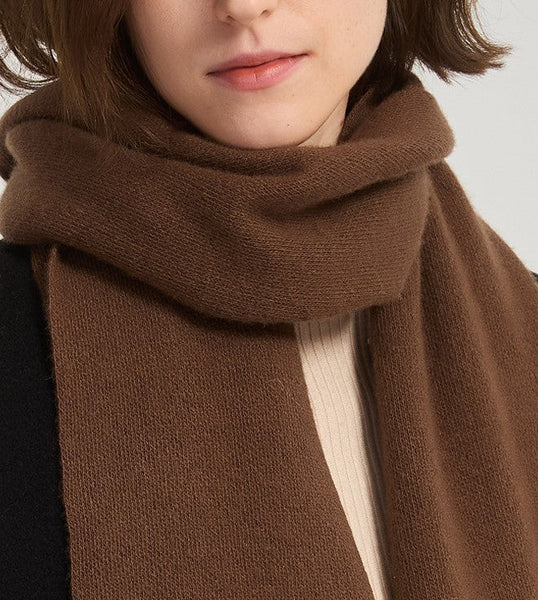 Casual Scarf for Women, Birthday Gift for Girl, Brown Soft Cashmere Scarf for Women, Modern Wool Scarf for Women, Cold Weather Scarves, Winter Wool Scarf