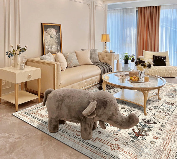Modern Rugs for Living Room, Morocco Contemporary Rugs Next to Bed, Flower Pattern Contemporary Modern Rugs for Dining Room-HomePaintingDecor