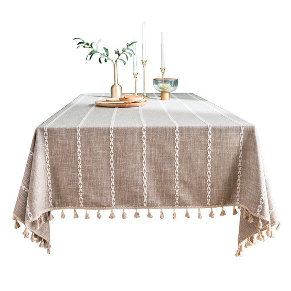 Cotton and Linen Tablecloths, Kitchen Rectangular Table Covers, Rectangular Tablecloth for Oval Table, Farmhouse Table Cloths for Dining Room-HomePaintingDecor