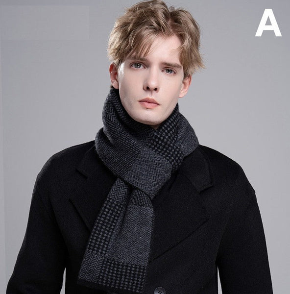 Men's Winter Scarf, Thick Wool Scarf for Men, Modern Casual Scarf Men, Business Wool Scarf for Gentleman, Formal Men Scarf Styles, Men's Wool Scarf Winter