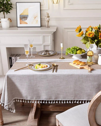 Cotton and Linen Rectangle Table Covers for Dining Room Table, Rectangular Tablecloths for Coffee Table, Modern Table Cloth for Kitchen-HomePaintingDecor