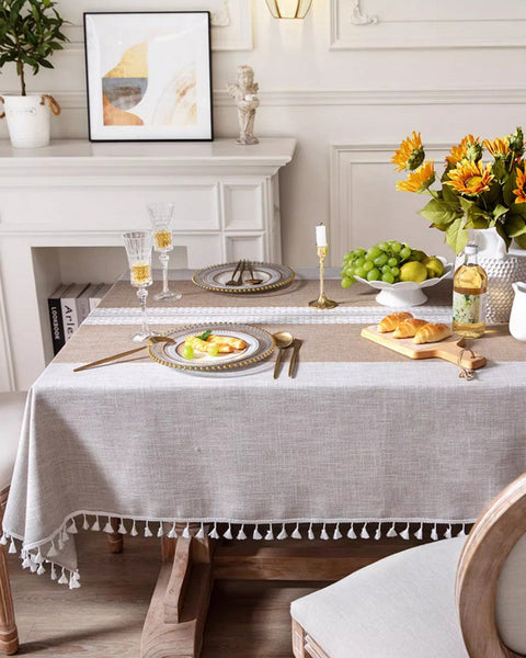 Large Cotton and Linen Rectangle Table Covers for Dining Room Table, Modern Table Cloth for Kitchen, Rectangular Tablecloths for Coffee Table-HomePaintingDecor